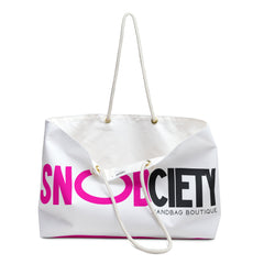 SnobCiety Weekender Bag | White & Pink