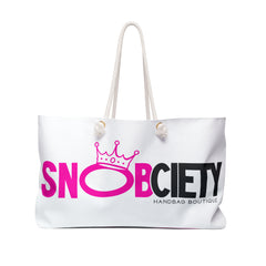 SnobCiety Weekender Bag | White & Pink